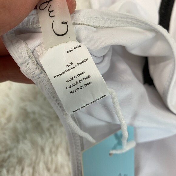 Brand New Cupshe NWT White Orange Floral Back Zip One Piece Swimsuit Small - Picture 6 of 11